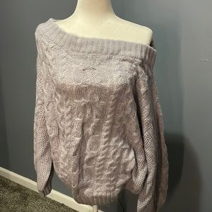 Off shoulder chunky sweater
